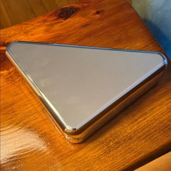 NEW Prada Beauty Metallic Silver Triangle Case Clutch - Picture 2 of 6